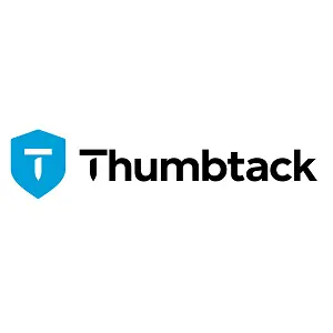Thumbtack logo featuring a blue shield with a white T inside, next to the word Thumbtack in bold black text on a white background.